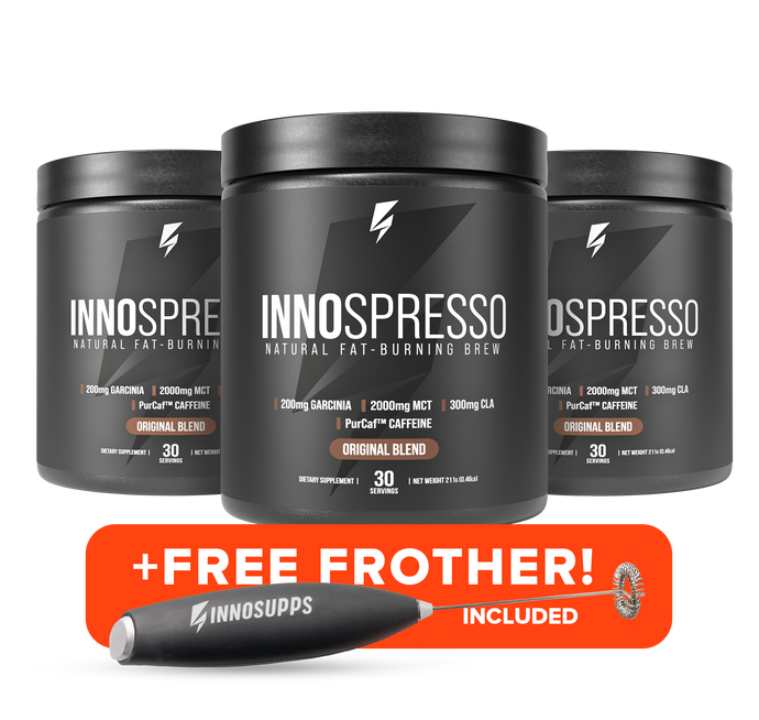 3 Bottles of INNO SPRESSO BURN + 1 FREE Frother